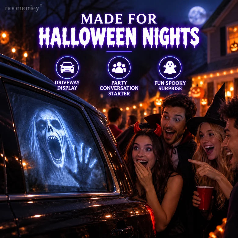 🎃 50% OFF – Halloween Window Projector – 16 Spooky Films, 360° Adjustable USB Projector 👻