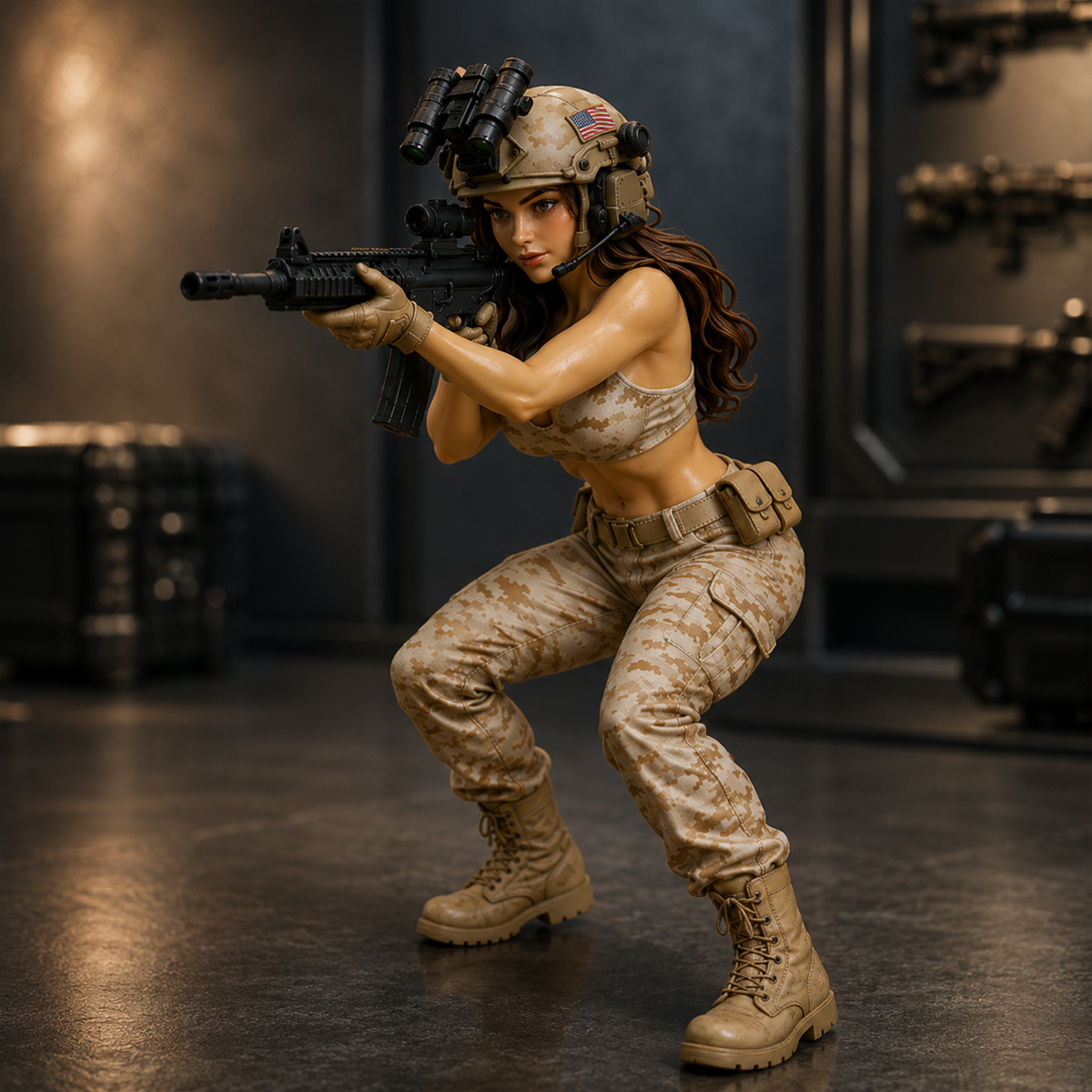 ✨ Tactical Beauty Desktop Collectible - A-Kneeling Firing Position