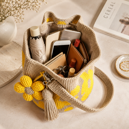 🌸 Handwoven Flower Bucket Bag Chic Lightweight Everyday Style 👜✨