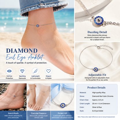 Diamond Evil Eye Anklet
