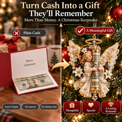 ⏰ LAST DAY SALE 50% OFF! 👼💵  Angel Christmas Cash Gift Ornament – Holiday Money Holder Keepsake ✨