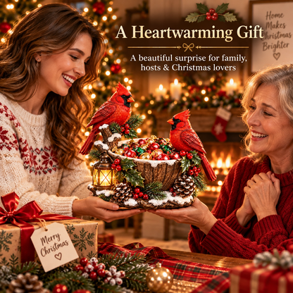 ❤️ LAST DAY – 50% OFF! 🎄 Lighted Cardinal Christmas Candy Bowl – Festive Holiday Treat Bowl & Tabletop Decor
