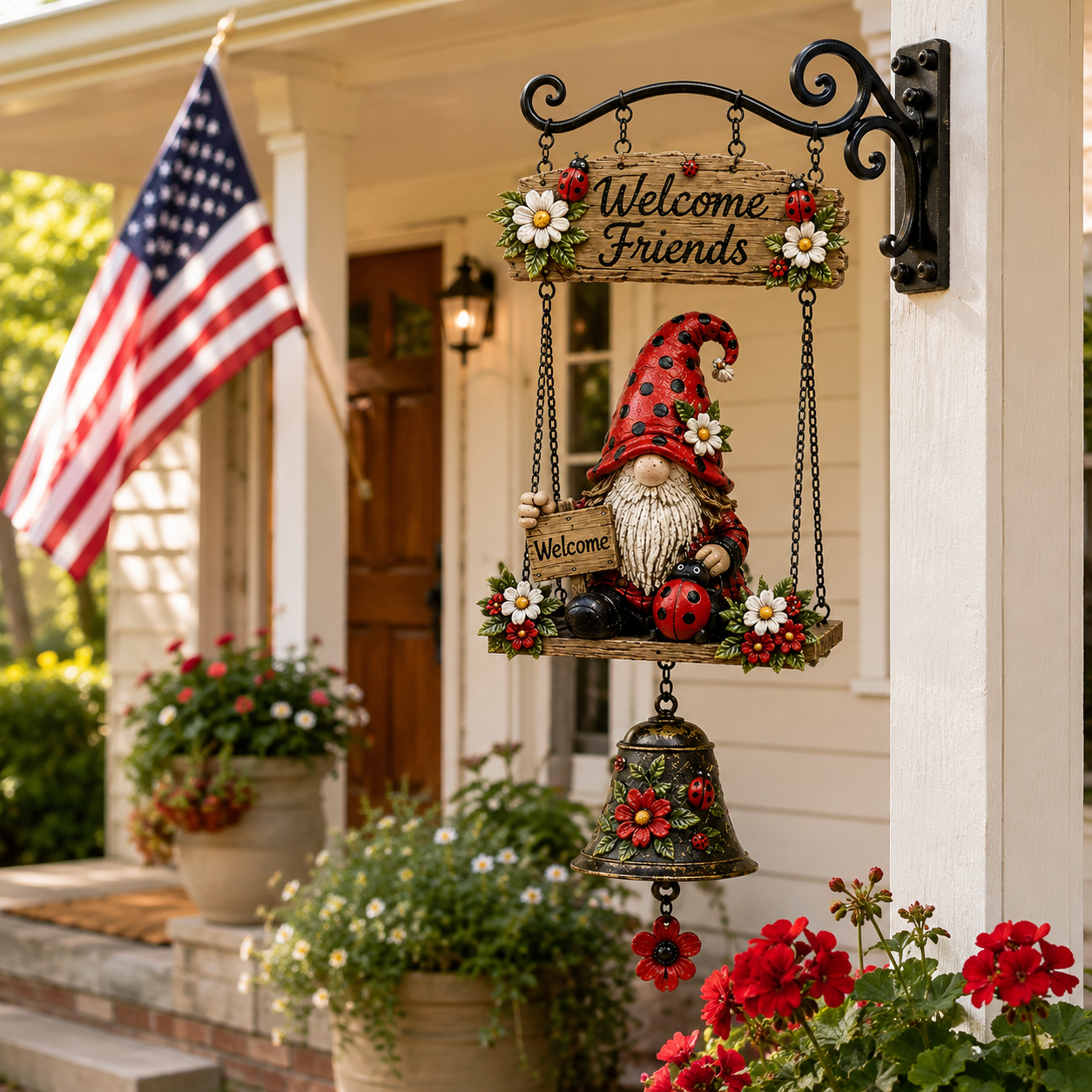 🧙 Rustic Garden Gnome Bell for Whimsical Charm 🌼