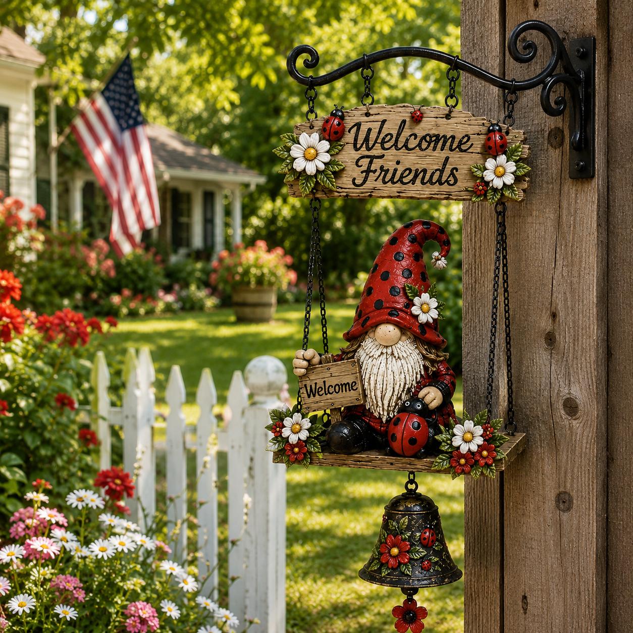 🧙 Rustic Garden Gnome Bell for Whimsical Charm 🌼