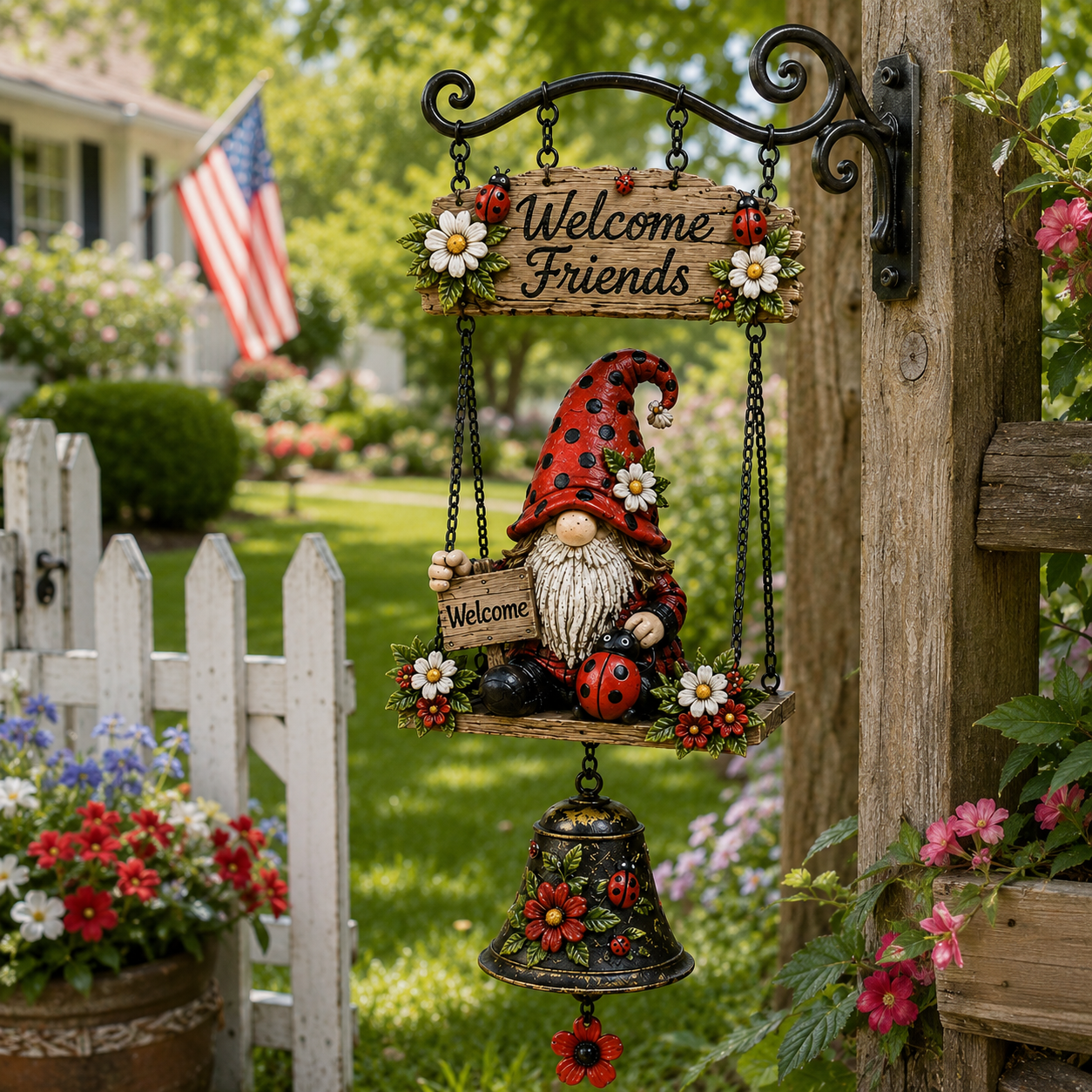 🧙 Rustic Garden Gnome Bell for Whimsical Charm 🌼