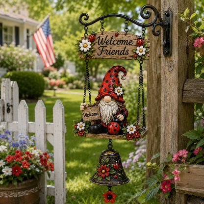 🧙 Rustic Garden Gnome Bell for Whimsical Charm 🌼
