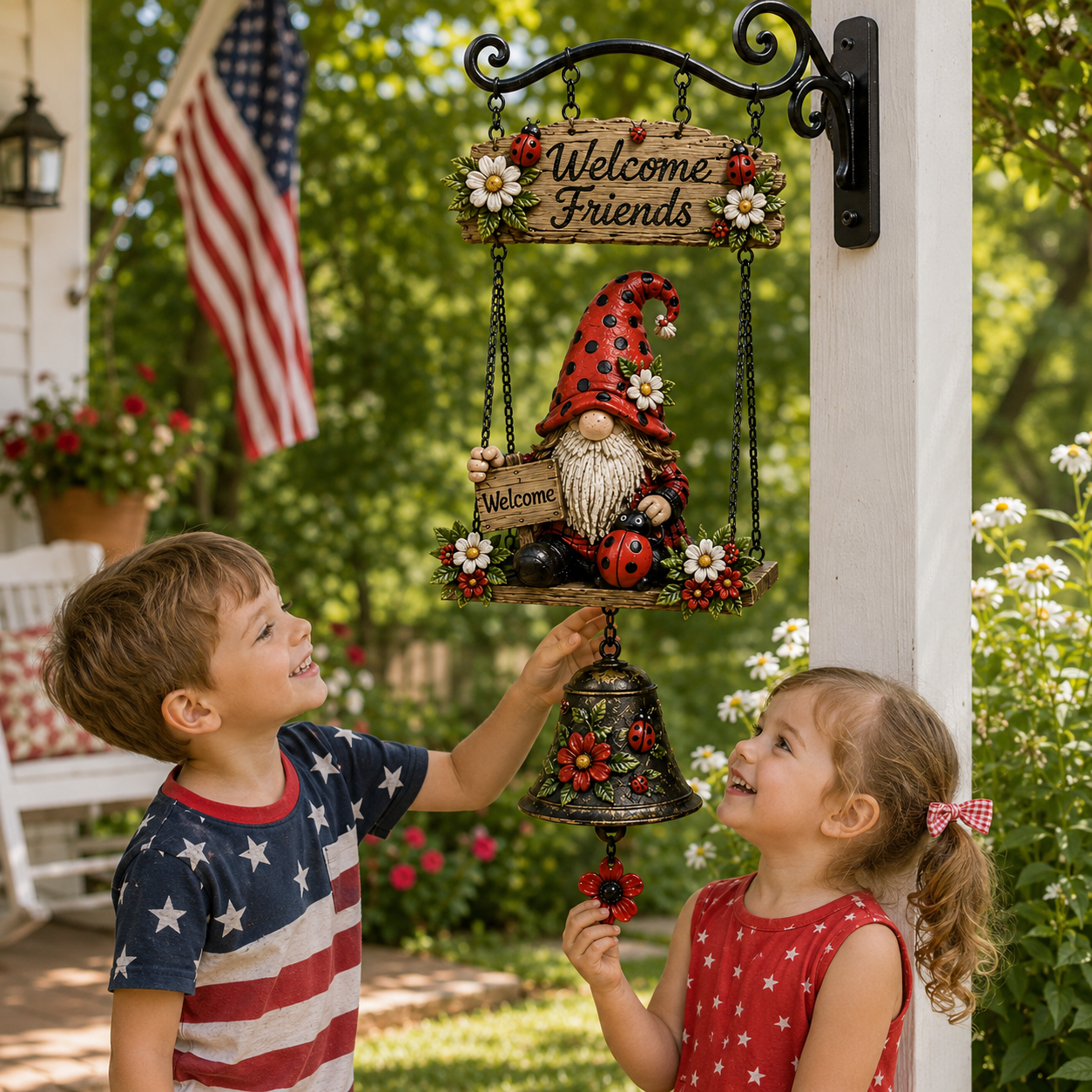 🧙 Rustic Garden Gnome Bell for Whimsical Charm 🌼