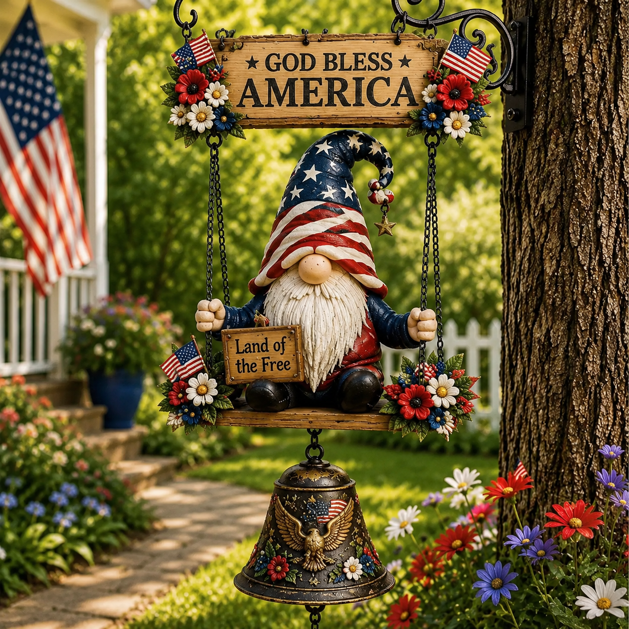 🧙 Rustic Garden Gnome Bell for Whimsical Charm 🌼