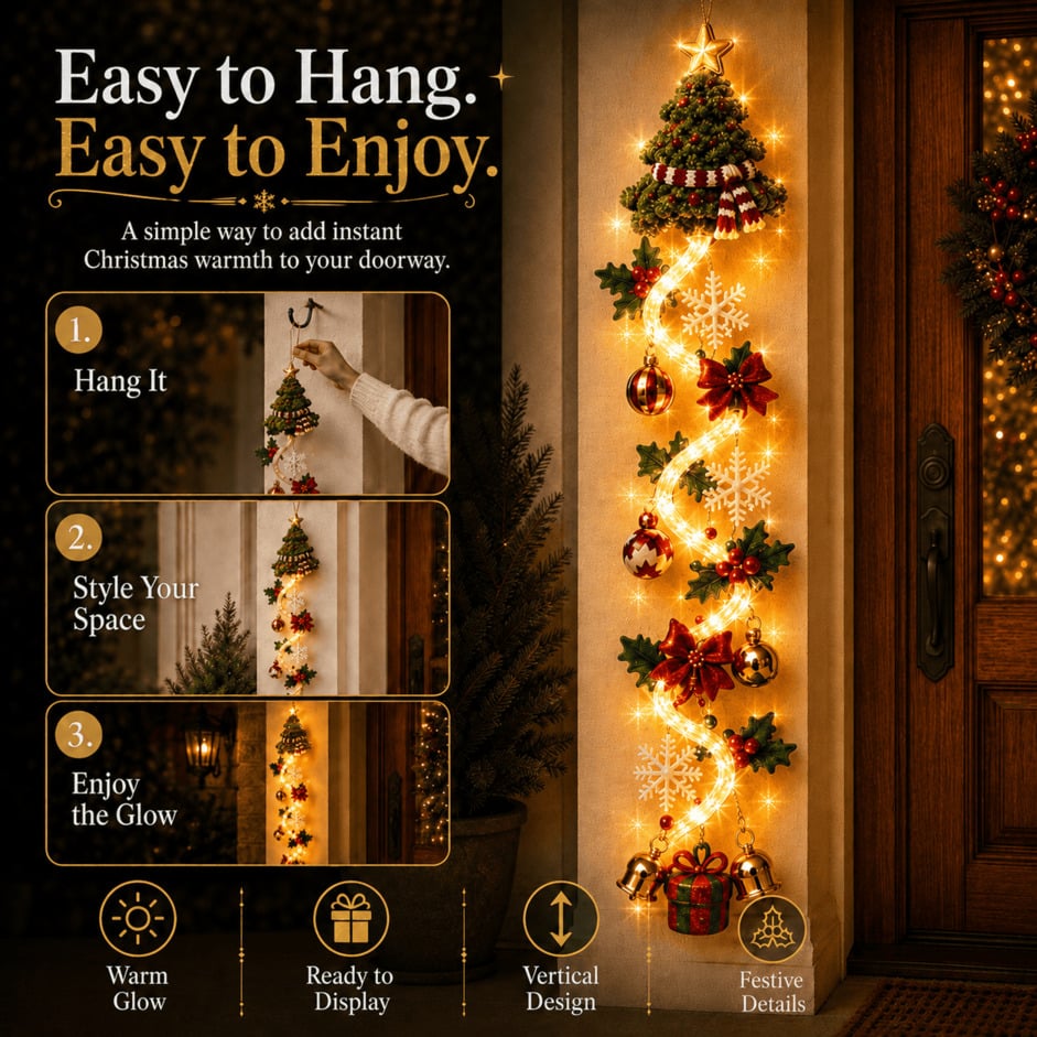 🎄Merry Cascade Glowing Christmas Door Hanger