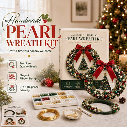 🎄✨DIY Christmas Pearl Beaded Wreath Kit – Build Sparkly Holiday Charm With Your Own Hands