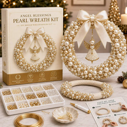 🎄✨DIY Christmas Pearl Beaded Wreath Kit – Build Sparkly Holiday Charm With Your Own Hands