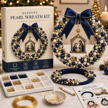🎄✨DIY Christmas Pearl Beaded Wreath Kit – Build Sparkly Holiday Charm With Your Own Hands