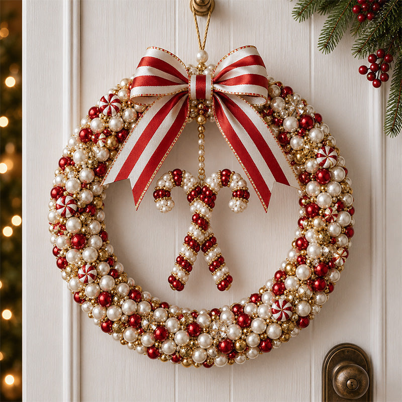 🎄✨DIY Christmas Pearl Beaded Wreath Kit – Build Sparkly Holiday Charm With Your Own Hands