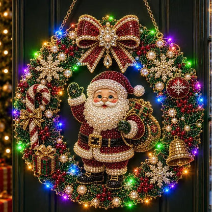 🎄💎 LED Beaded Christmas Wreath DIY Craft Kit | Light Up Holiday Door Hanging Decor