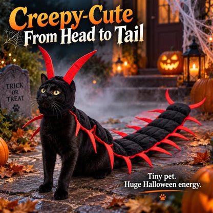 💯🎃 Creepy-Cute Halloween Centipede Pet Costume – 3D Crawling Outfit for Dogs & Cats 🐾