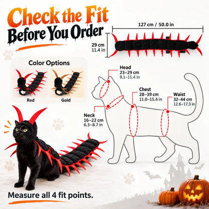 💯🎃 Creepy-Cute Halloween Centipede Pet Costume – 3D Crawling Outfit for Dogs & Cats 🐾