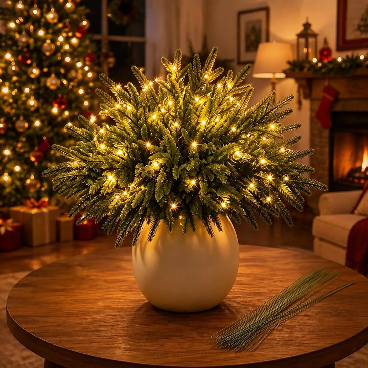 🎄 Enchanted Christmas Evergreen Pine Tree with Twinkling Lights