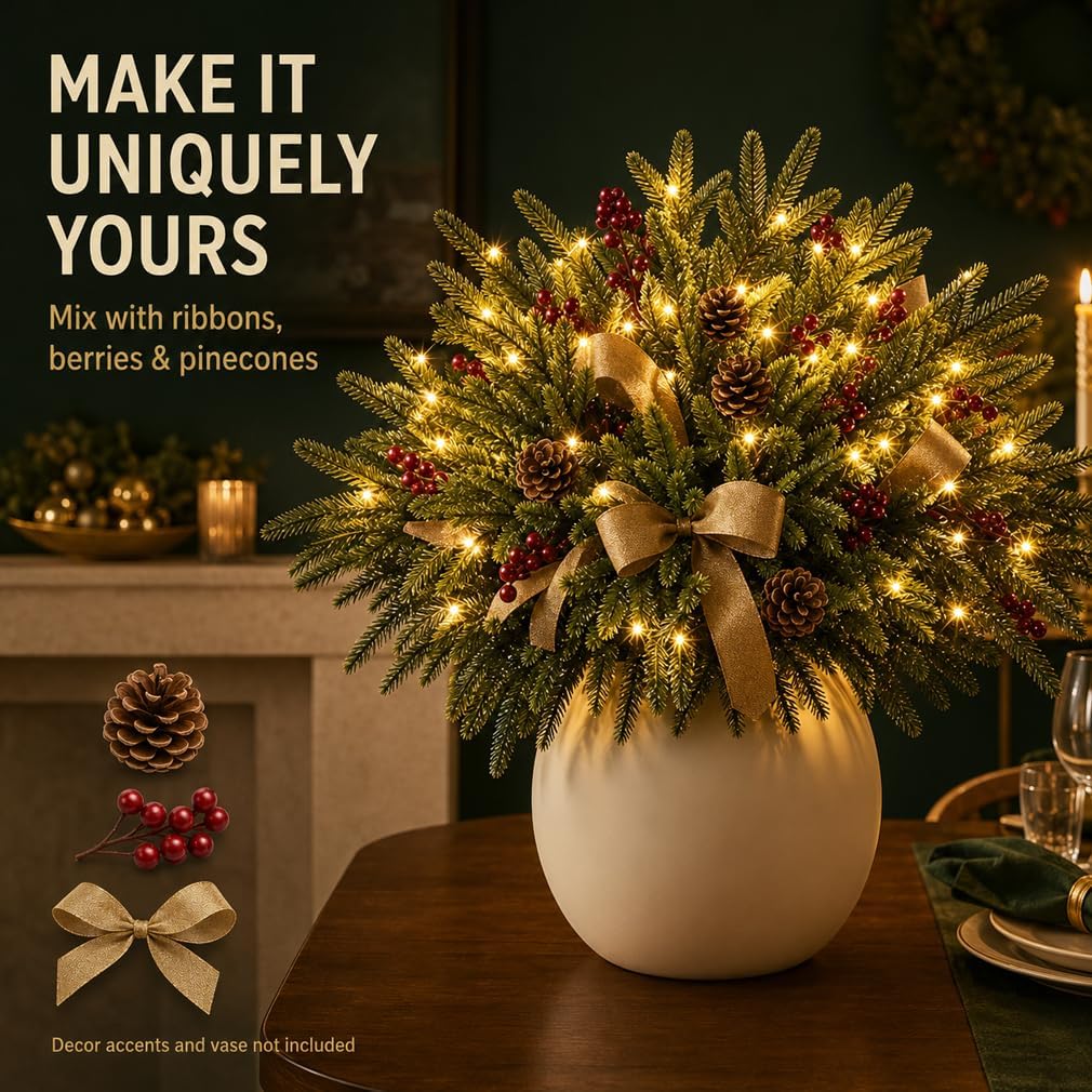 🎄 Enchanted Christmas Evergreen Pine Tree with Twinkling Lights