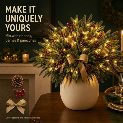 🎄 Enchanted Christmas Evergreen Pine Tree with Twinkling Lights