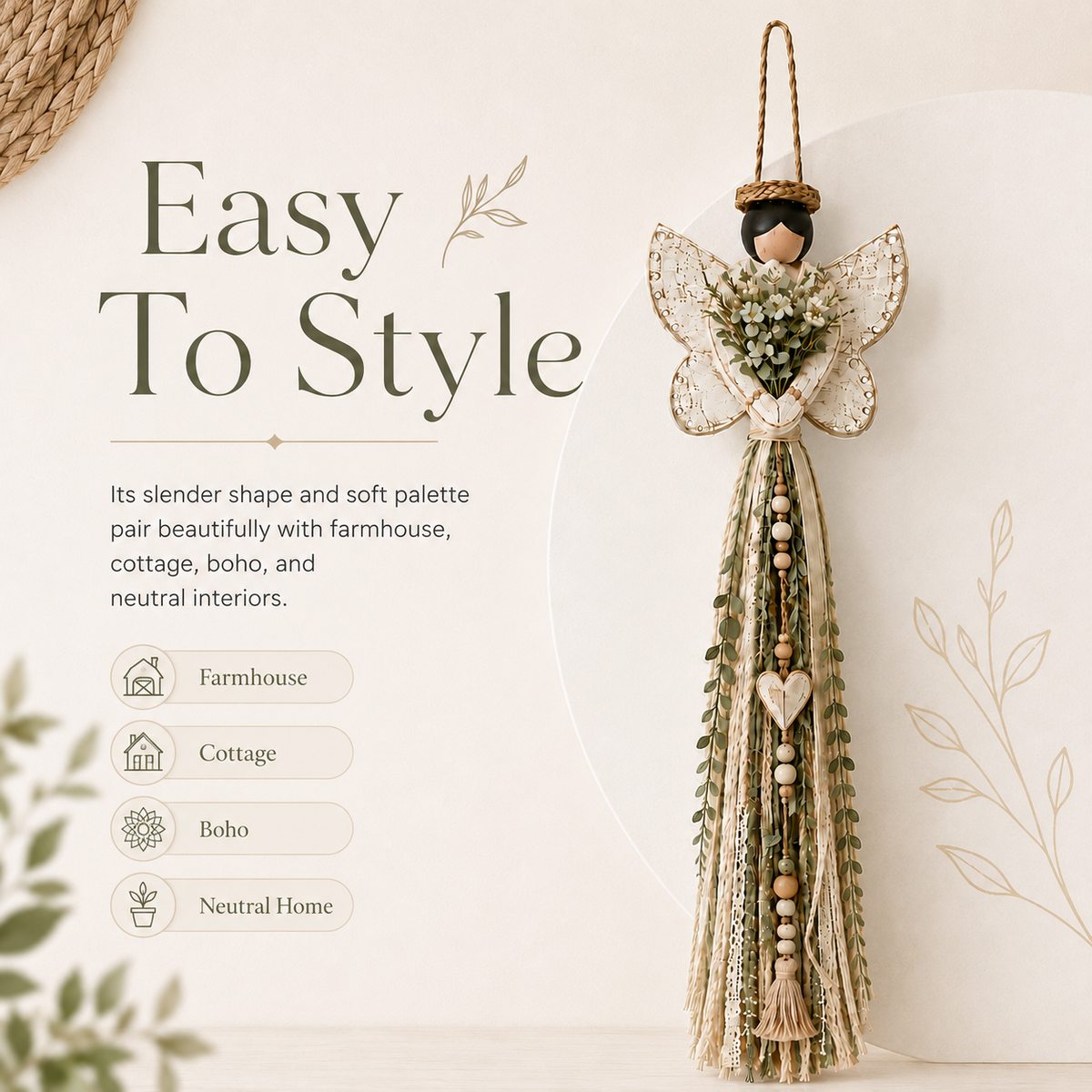 👼Grace In Bloom Angel Wall Hanging🌿