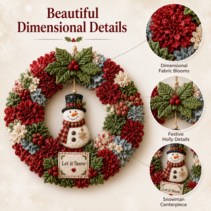 🎄 Christmas Classics Fabric Wreath DIY Kit ✨ 3D Fabric Poke Wreath With Tutorial & Guide