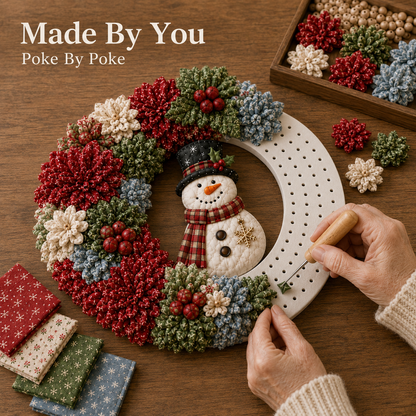 🎄 Christmas Classics Fabric Wreath DIY Kit ✨ 3D Fabric Poke Wreath With Tutorial & Guide