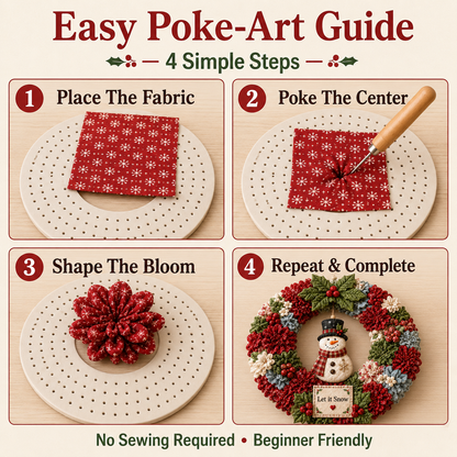 🎄 Christmas Classics Fabric Wreath DIY Kit ✨ 3D Fabric Poke Wreath With Tutorial & Guide