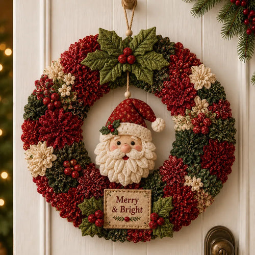 🎄 Christmas Classics Fabric Wreath DIY Kit ✨ 3D Fabric Poke Wreath With Tutorial & Guide