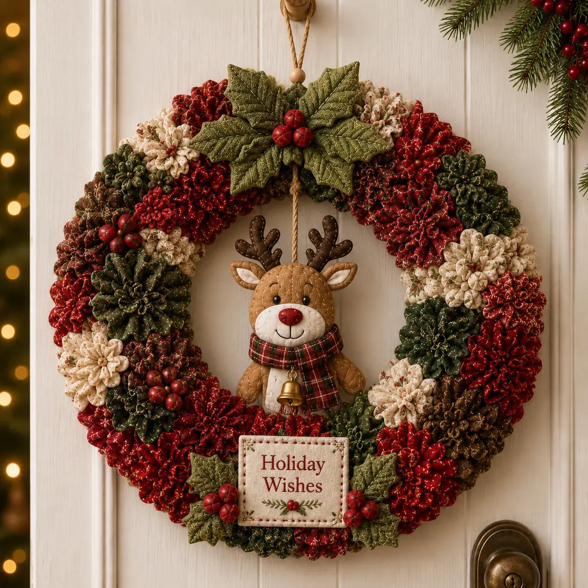 🎄 Christmas Classics Fabric Wreath DIY Kit ✨ 3D Fabric Poke Wreath With Tutorial & Guide