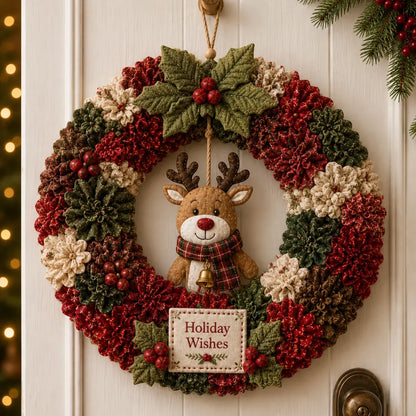 🎄 Christmas Classics Fabric Wreath DIY Kit ✨ 3D Fabric Poke Wreath With Tutorial & Guide