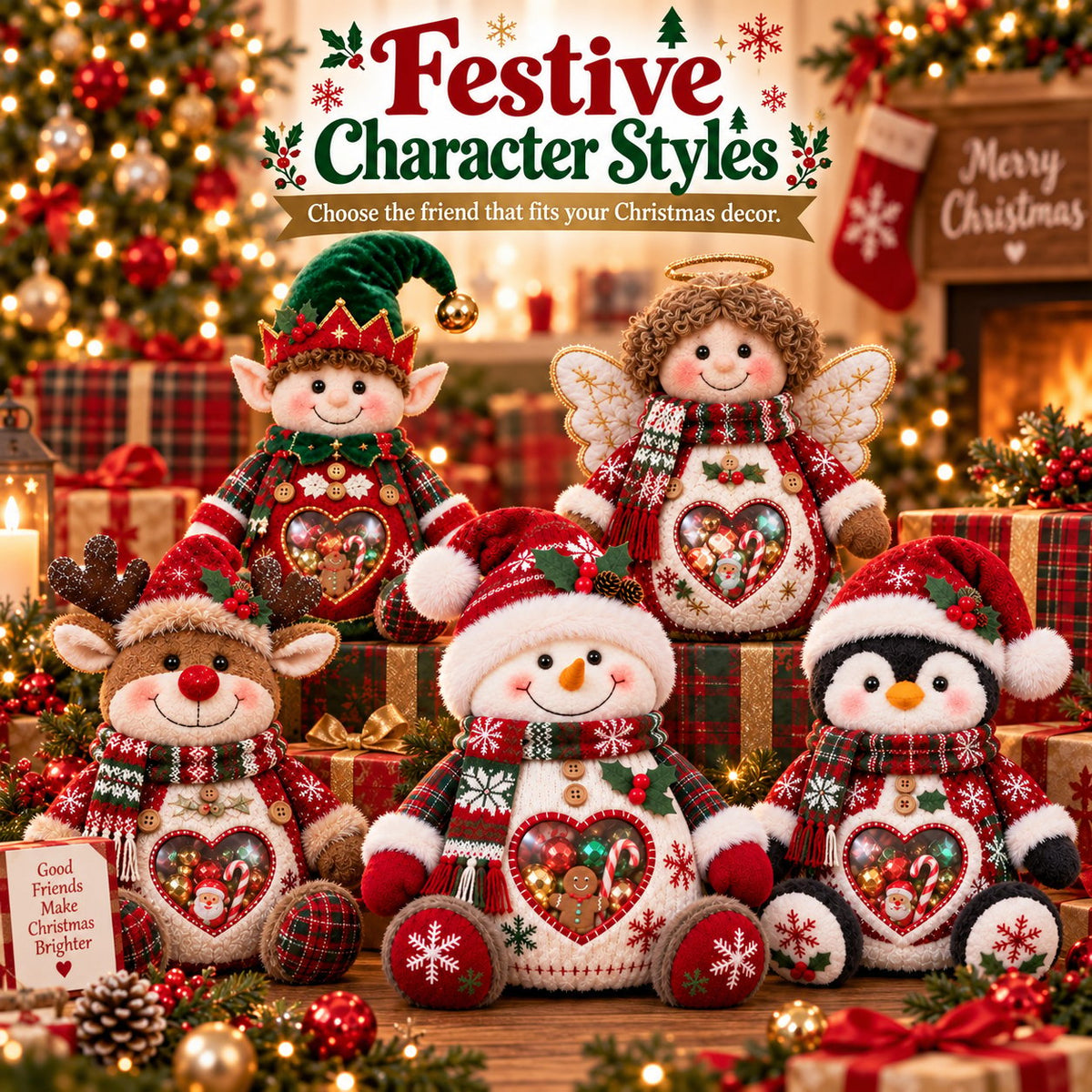🎅 🎄 Christmas Character Refillable Treat Holder