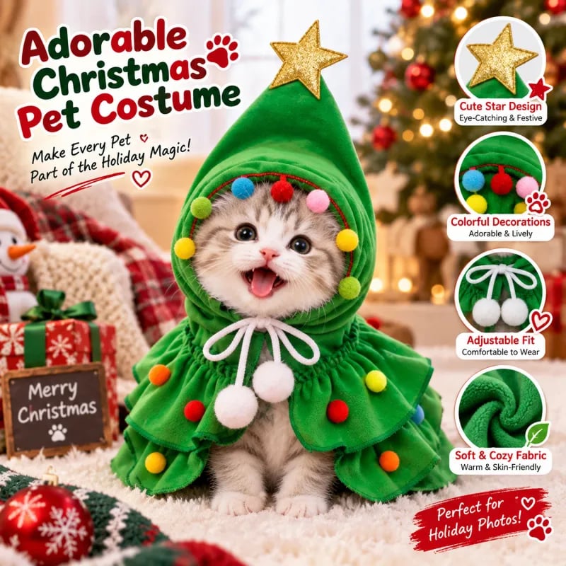 🎄Christmas Tree Pet Cape🐶