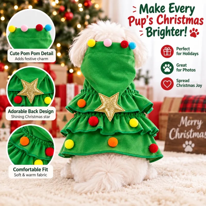 🎄Christmas Tree Pet Cape🐶