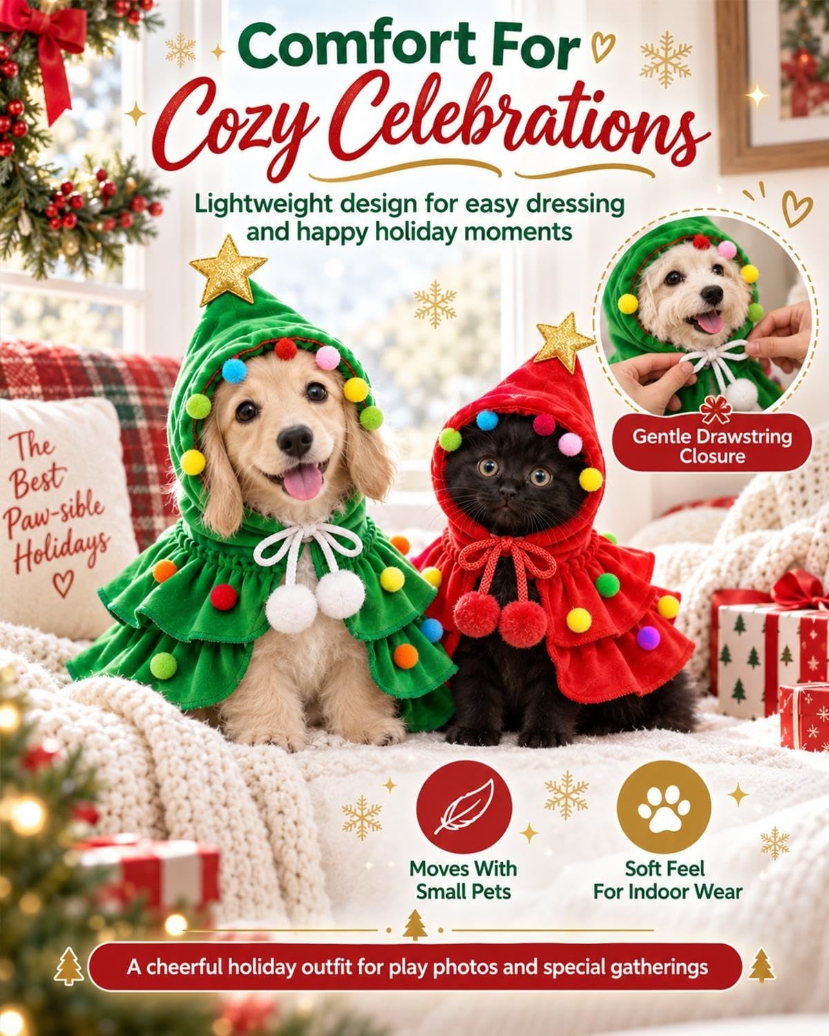 🎄Christmas Tree Pet Cape🐶