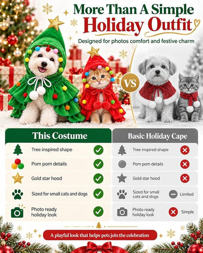 🎄Christmas Tree Pet Cape🐶