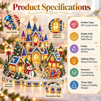 DIY Crystal Art Kit with LED Lighting – Sparkling Flat Mini Art Scenes to Create Yourself
