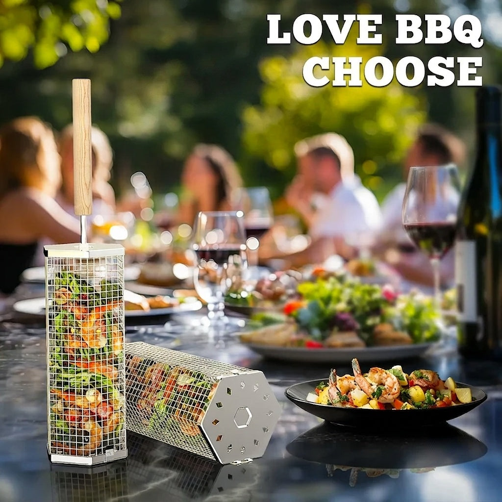 Rolling Grill Baskets - 304 Stainless Steel BBQ Tools