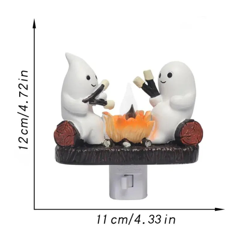 👻 Halloween Ghost Campfire Flickering Night Light🔥