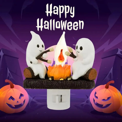 👻 Halloween Ghost Campfire Flickering Night Light🔥