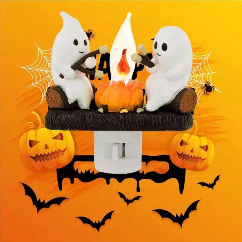 👻 Halloween Ghost Campfire Flickering Night Light🔥