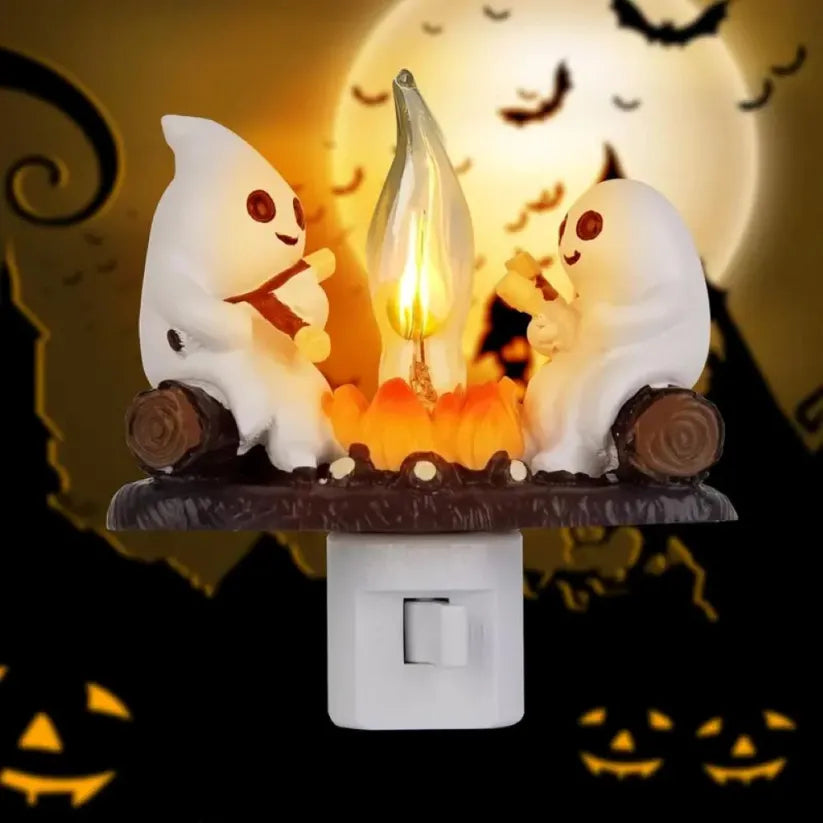 👻 Halloween Ghost Campfire Flickering Night Light🔥