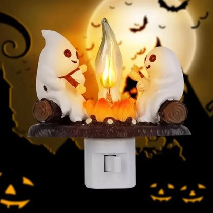 👻 Halloween Ghost Campfire Flickering Night Light🔥