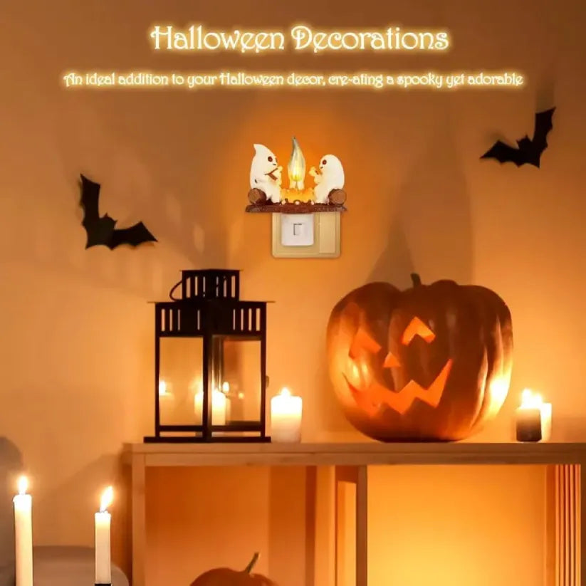 👻 Halloween Ghost Campfire Flickering Night Light🔥