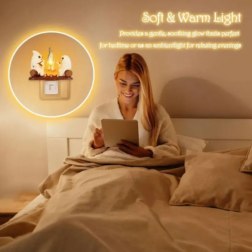👻 Halloween Ghost Campfire Flickering Night Light🔥