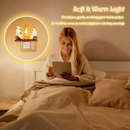 👻 Halloween Ghost Campfire Flickering Night Light🔥