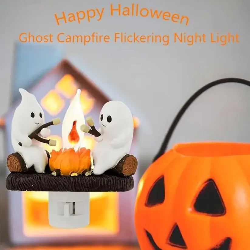 👻 Halloween Ghost Campfire Flickering Night Light🔥