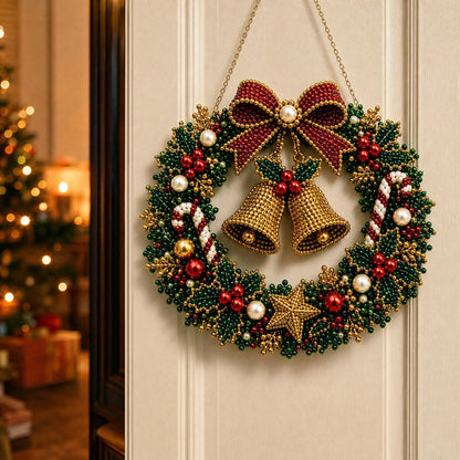 🎄💎 LED Beaded Christmas Wreath DIY Craft Kit | Light Up Holiday Door Hanging Decor