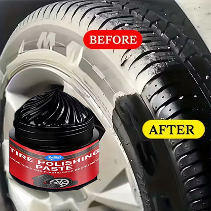 Car Tire & Plastic Trim Renewal Paste – Restores Shine, Prevents Cracking & Easy Application