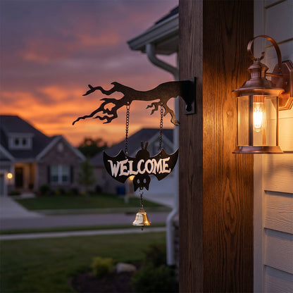 ⏰Last day Promotion 🔥-🦇 Halloween Acrylic Bat Hanging Sign –Festive Welcome Plaque