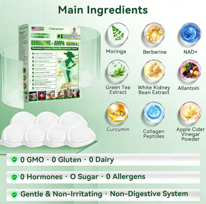 10-in-1 Metabolic Support Nano Microneedle Patchus(Just once a day, visible changes in 7 days)For obesity,OOOSG SKoO,diabetes, sleep apnea, joint issues, and more